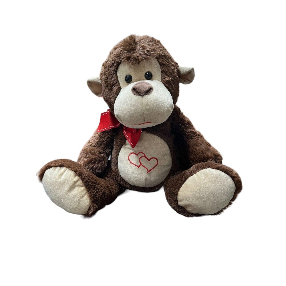 DAN DEE 2014 Collectors Choice Brown 19” Monkey Plush Big Heart Design